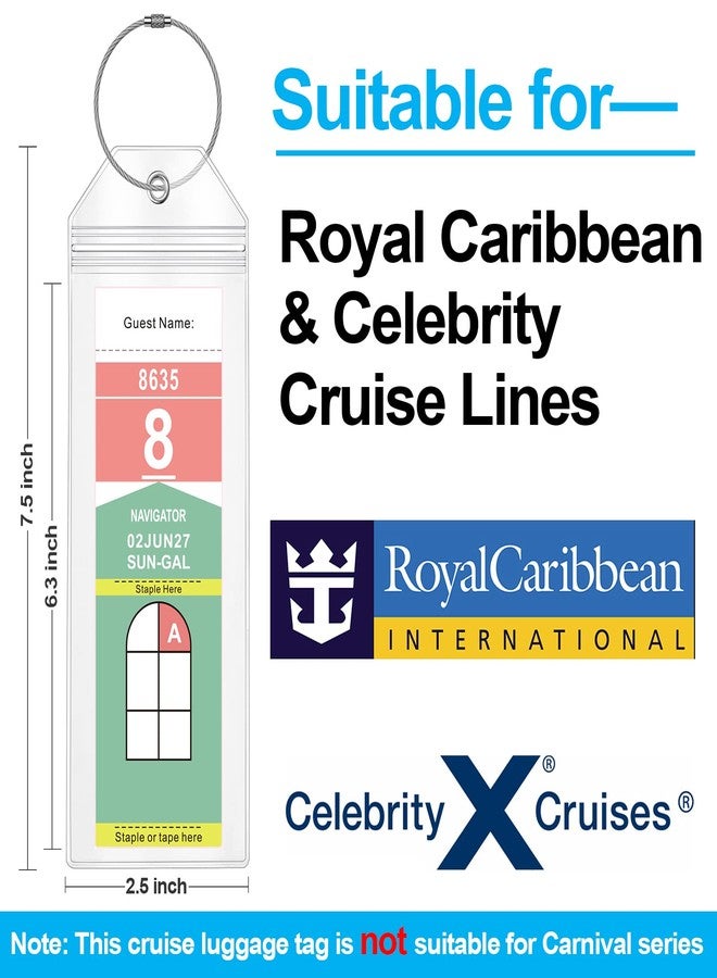 Maloun Cruise Luggage Tag Holder for Royal Caribbean Ships & Celebrity, 6Pack Clear Tags Cruise Travel Essentials for 2025-2026 - Image 3